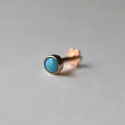 3mm Simulated Turquoise Stud Nose Pin Piercing Jewelry Silver 925