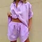 New with Tags - Two-Piece Summer Set Shorts and Shirt Purple Size S
