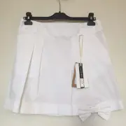 NWT designer SportMax white skirt with bow EUR 42 US 8 could fit 4-6 S MSRP $240
