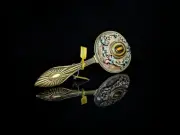Alexander Kalifano Enameled Jeweled Decorative Hand Held Mirror NIB