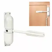 Mounted Door Gate Closer Adjustable Automatic Metal Surface Spring Loaded (White)
