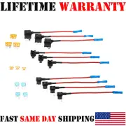 10pc 12V Car Add-a-Circuit Fuse Adapter w/ Standard & Mini Tap Blade Fuse Holder