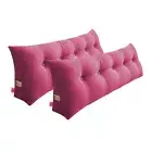 SOGA 2X 150cm Pink Triangular Wedge Bed Pillow Headboard Bedside Tatami Cushion