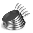 6Pcs Stainless Steel Frying Pan Induction Frypan Non Stick