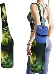 JKLQWH Pears on The Tree Printed Yoga Mat Bag Long Tote with Pockets for Your Yoga Accessories Exercise Yoga Mat Carrier Holder Multi-Functional Storage Bag Holds Most Pilates Mats