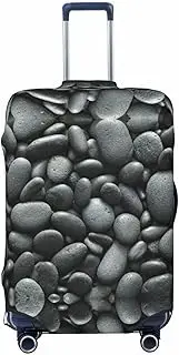 [CADREWY] Many Black Pebbles Print Travel Suitcase Cover Luggage Protector with Elastic Anti Scratch for Carry On, Black, X-Large