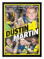 Framed 2024 Richmond Tigers AFL Retirement Poster - Dustin Martin - 45cm x 32cm
