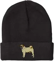 [Speedy Pros] Beanies for Men Pug Dog A Embroidery Winter Hats Women Acrylic Skull Cap