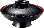 [A] 5.5 Size Paulownia Heathered Gavel Bowl, Black Uchi Vermilion [6.5 x 4.1 inches (16.5 x 10.3]