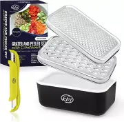 Cheese Grater with Container and Lid & Peeler Set - Vegetable Fruit Multi-Functi