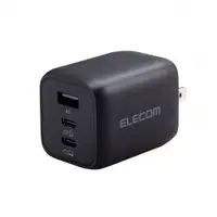 在飛比找蝦皮商城優惠-ELECOM 65W GaN氮化鎵三孔快速充電器-黑 墊腳石