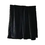 Bianca Tambar Black Throw Rug Faux Fur Sofa/Bed Decor Cloth 170x130cm Polyester