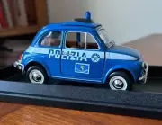 Bburago Security Team 1:24 Scale Die-cast 1968 Fiat 500 Polizia Police Car MIB