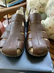 Dr Scholl's Men's Leather Fishermen's Sandals Brown Hewitt (11M) NWT $69.99