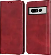 for Google Pixel 7 Pro 7Pro Case Leather Wallet with Card Holder Cash Slot SunYoo Flip Cover Drop Protection Shockproof Stand Magnetic Folio Women Men Her Purse for Google Pixel7Pro Red