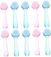 HAKIDZEL Shaped Brush Cleaner Nail Dust Remover 10pcs Scrubbing Fingernail Cleaning Brush Set Random Color