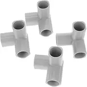 Generic 4Pcs Way Elbow Connector for Safety Fence PVC for Quick Assembly Indoor Playpen Barrier Light Grey Tent Connection Tee for Secure Installation