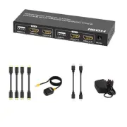 4K 60Hz 2 in 2 out HDMI kvm Switcher Durable Assembly For Windows XP/ 7/ 8/ 10 D