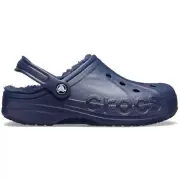 Crocs Baya Lined Clogs NAVY Blue Indoor House Shoes Cold Winter Women US Size 6