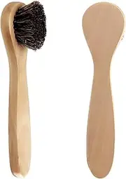 2-Pack Wood Handle Facial Cleansing Brush with Soft Horsehair Natural Bristles, Gentle Exfoliating Scrub Brush for Face and Skin Care