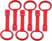 JOINPAYA 6-Pack Baby Pull-up Rings Motor Skill Enhancer for Toddlers Crib Playpen Accessories Red 6pcs