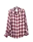 Lucky Brand Cloud Plaid Boyfriend Button Up Shirt Women's XL Dusty Cedar Pink