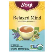Yogi Tea, Relaxed Mind, Caffeine Free, 16 Tea Bags, 1.27 oz (36 g)
