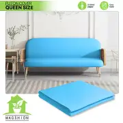 Sky Blue Queen Size Slipcover Washable Sofa Protector Stretch Futon Couch Cover