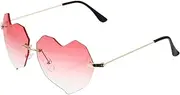 [DEARMAMY] Shaped Rimless Sunglasses for Women UV Lightweight and Durable for Parties and Fashion Events Gradient Frame