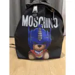 二手存放品MOSCHINO 變形金剛小熊 防水 小號 後背包 黑色雙肩包