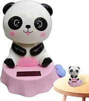 Solar Car Dashboard Ornaments - Cute Dancing Panda Doll Figure,Small Shaking Head Toy, Car Interior Ornament for Desk & Bedroom