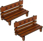 KOMBIUDA Wooden Mini Bench Decor Vintage Garden Ornaments for Mini House Layout