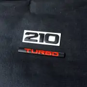 1 Set 210 TURBO Black Red Metal Decal Emblem Sticker Badge Car 3D Motors Edition (for: Peugeot)