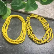 2 PC Handmade 50" Waist Beads Necklace African Boho Bracelet Anklet Set A1045