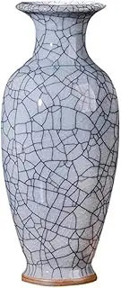 Ceramic Vase Blue and White Porcelain Vase Grave Ceramic Modern Simple Handmade for Dry Flowers Decoration Art Home Household Living Room Bedroom Office Desktop Gray