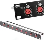 Rack Patch Panel 8 12 16 Way XLR Female Canon Connnector 1U Flight Case Mount for Professional Loudspeaker Audio Cable Dj Mixer (Bundle : 1U-8 Way)