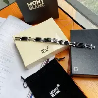 在飛比找Yahoo!奇摩拍賣優惠-現貨熱銷-Montblanc 間黑色手鏈316精鋼光面男士手