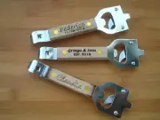 Personalized Can and bottle opener - Gift Custom -Wood Handle - FREE SHIPPING