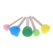 5pcs/set Sponge Painting Brushes DIY Wooden Sponge Graffiti Drawing Painting Brushes For Kids Drawing Educational Toys Clean Brush