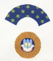 Needledeeva Hamsa Peace Dove Cupcake Ornament Handpainted Needlepoint Canvas