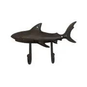 Double Shark Hooks Wall Mount Key Ring Coat Rack Bathroom Towel Hook Beach Decor