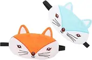 ERINGOGO 2Pcs Cute Animal Eye Mask Lightweight Sleep Mask for Lightproof Eye Cover for Travel Comfortable Eye Protection for Fatigue Relief Adorable Fox Design