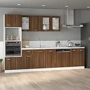 Brown Oak Sink Bottom Cabinet 80x46x81.5 cm Engineered Wood - Ample Storage Kitchen Cabinet