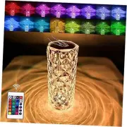 Crystal Touch Control Rose Lamp - 16 Color Dimmable LED Desk Lamp Light,