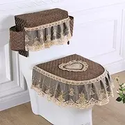 TULKUCBZBP 3pcs Toilet Seat Cover with Storage Bag Overcoat Toilet Case Red Coffee Closestool Seat Cover Washable Warm Seat Cover Toilet seat(Chocolate)