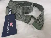 NWT Vineyard Vines MEN XXL SOLID TEXTURE CANVAS D RING BELT Green Fall Golf Prep