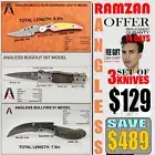 #Angless #Damascus Folding Knife #Set of 3 Knife #Handmade #Lot 5