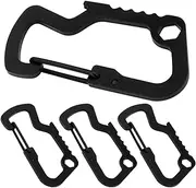 Hogvinnatil Key Carabiner, Heavy Duty Carabiner Clips, 4 x Spring Snap Key Chain Clips, Stainless Steel Bottle Opener, Quick Release Ring Shape Hook for Hammocks, Backpacks, Outdoor Equipment