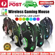 Wireless Gaming Mouse Ergonomic Optical RGB Backlit Recharge PC Laptop Desktop