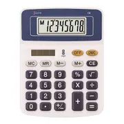 Jastek Compact Portable Desktop 8 Digit Math School/Work Calculator Blue